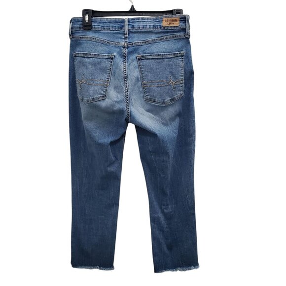 Denizen by Levi's High-Rise Slim Crop Women's Destroyed Fray Hem Denim Capris 27 - Picture 9 of 9